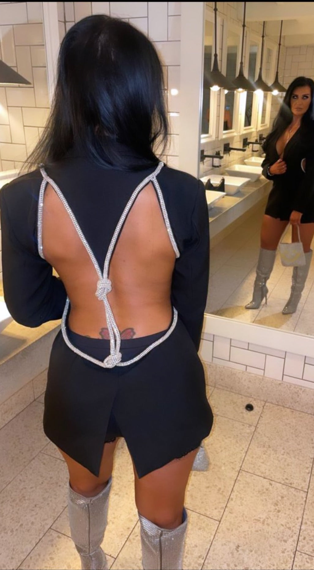 'Diamond Drip' Open Back Blazer